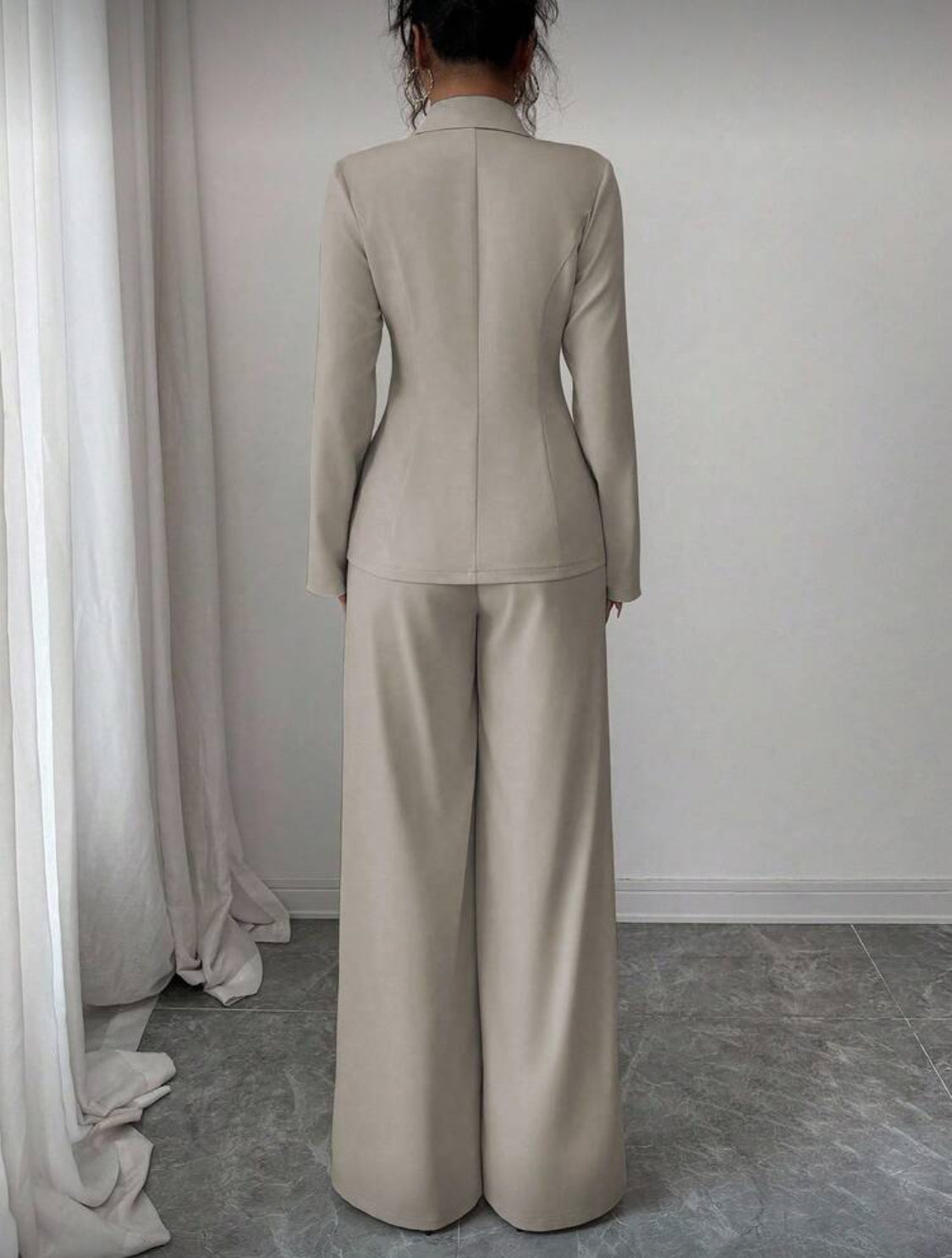 Elegant Tailored Wide-Leg Suit Set for Women