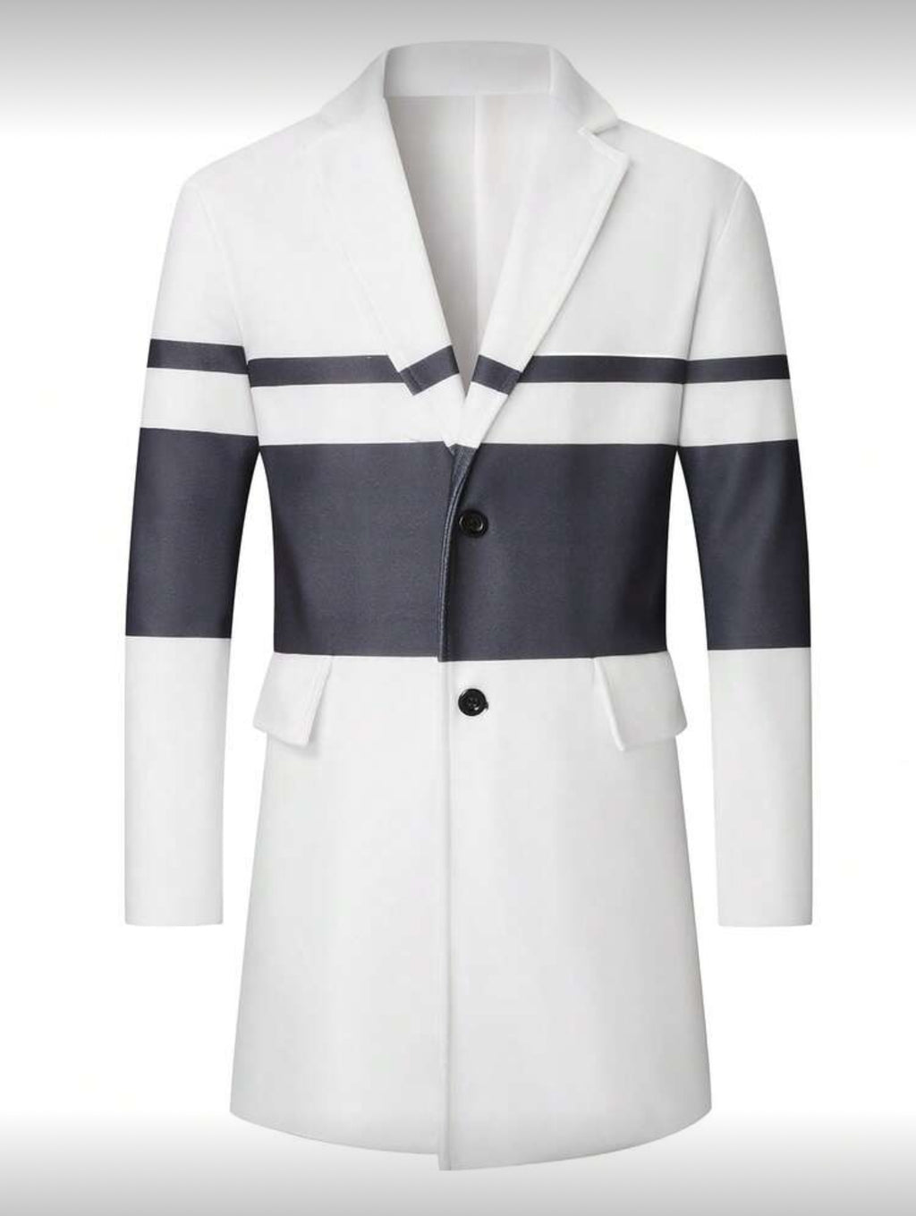 Men’s Modern Contrast Long Coat