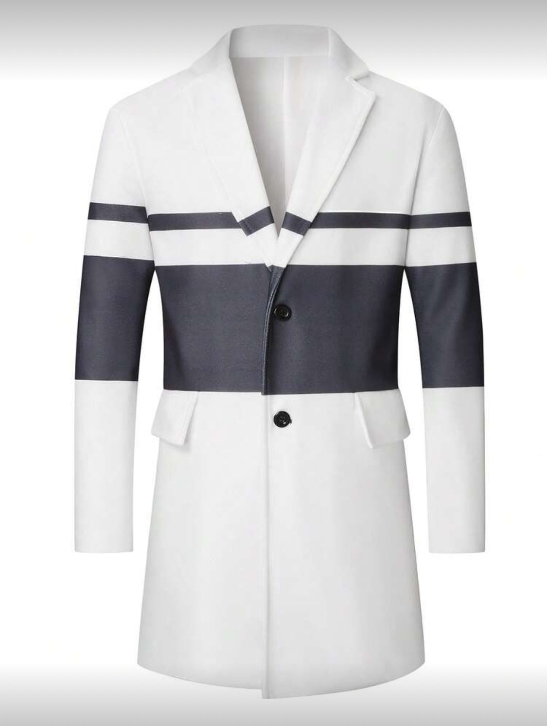 Men’s Modern Contrast Long Coat