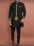 Men’s Elegant African-Inspired Embroidered Two-Piece Outfit