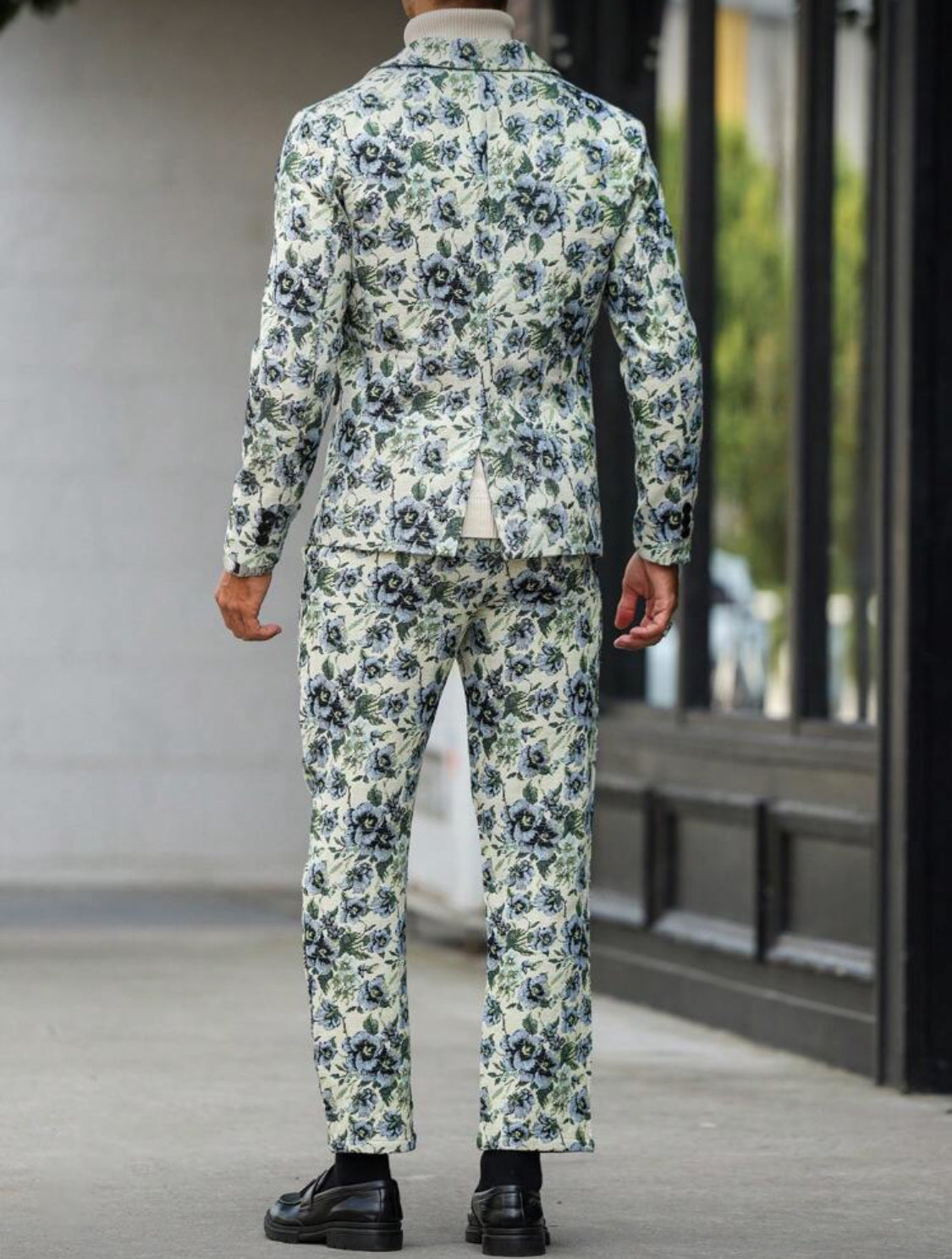Men’s Floral Print Tailored Suit Set