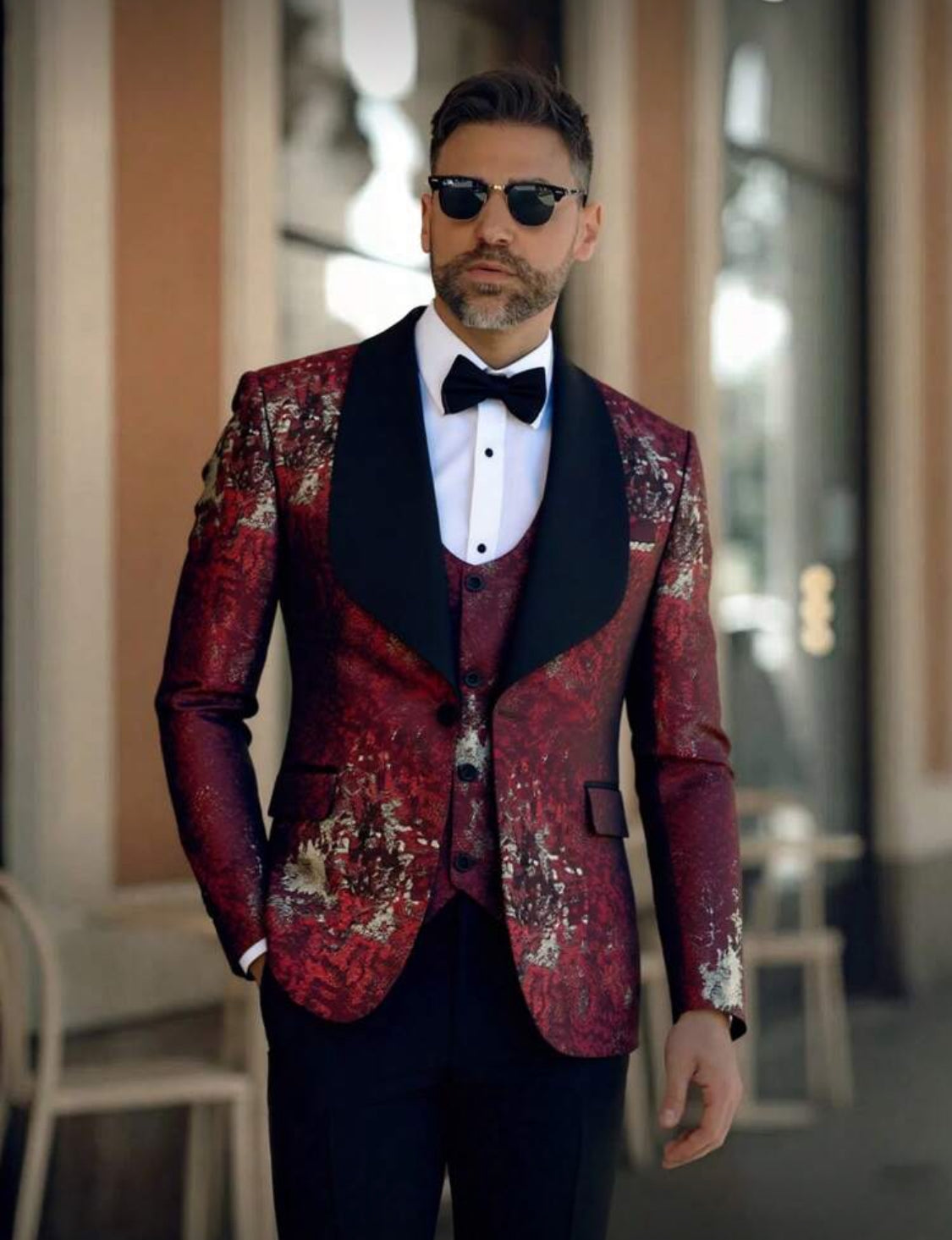 Emerald Royale Floral Tuxedo Set