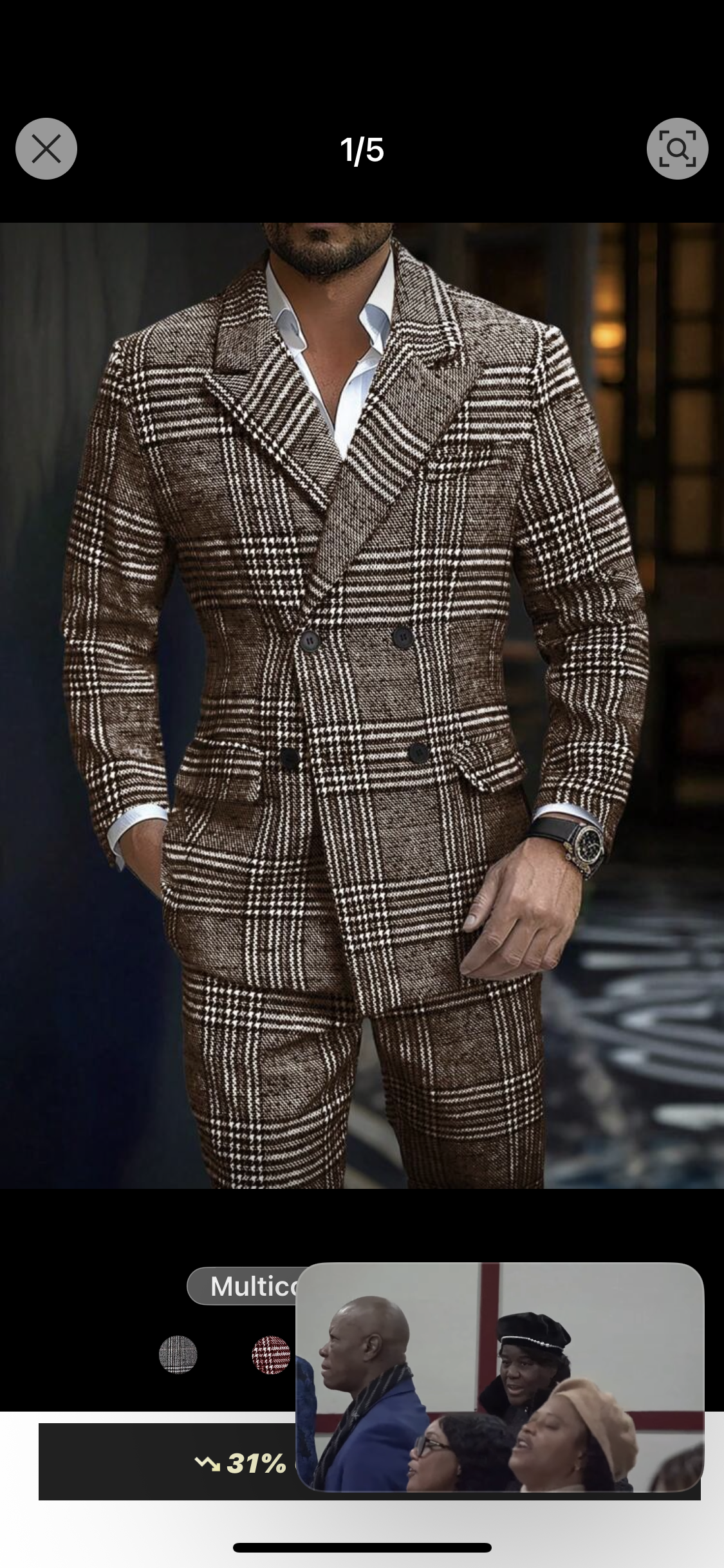 Luxury Plaid Double-Breasted Suit