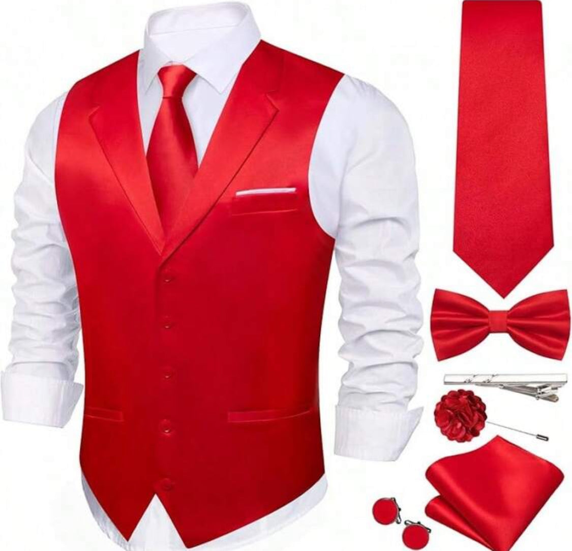 Luxury Paisley Men’s Waistcoat & Tie Set