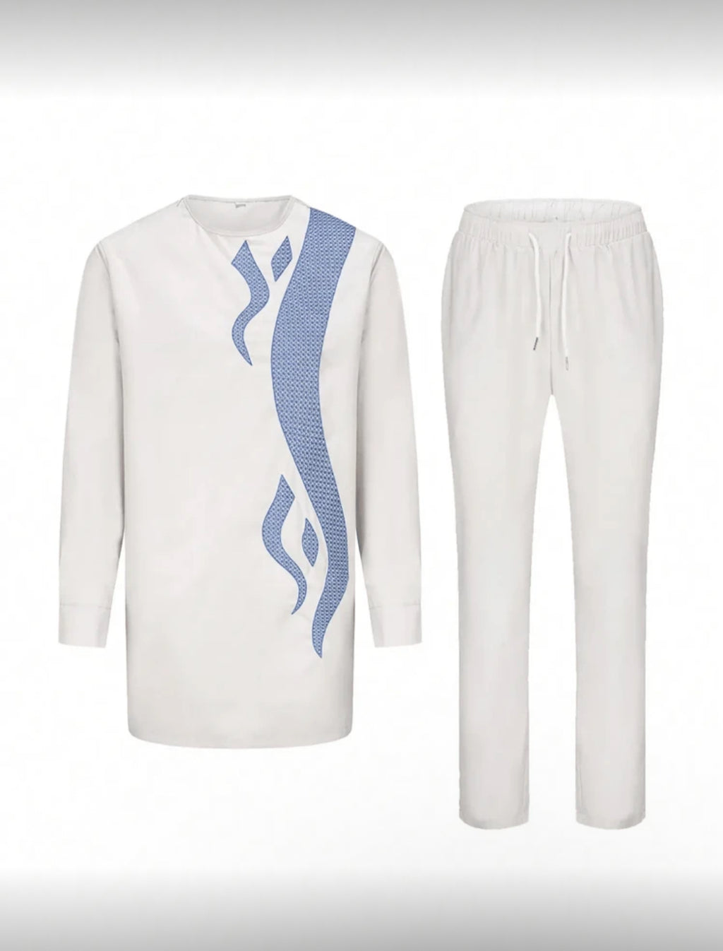 White & Blue Modern African-Inspired Outfit