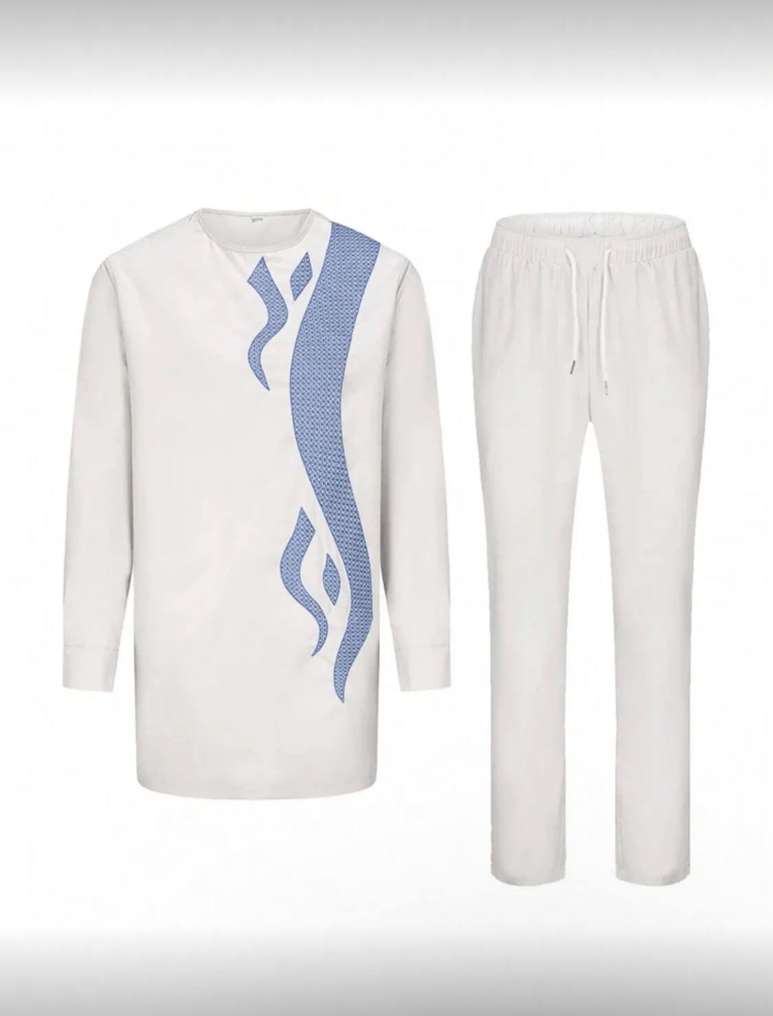 White & Blue Modern African-Inspired Outfit