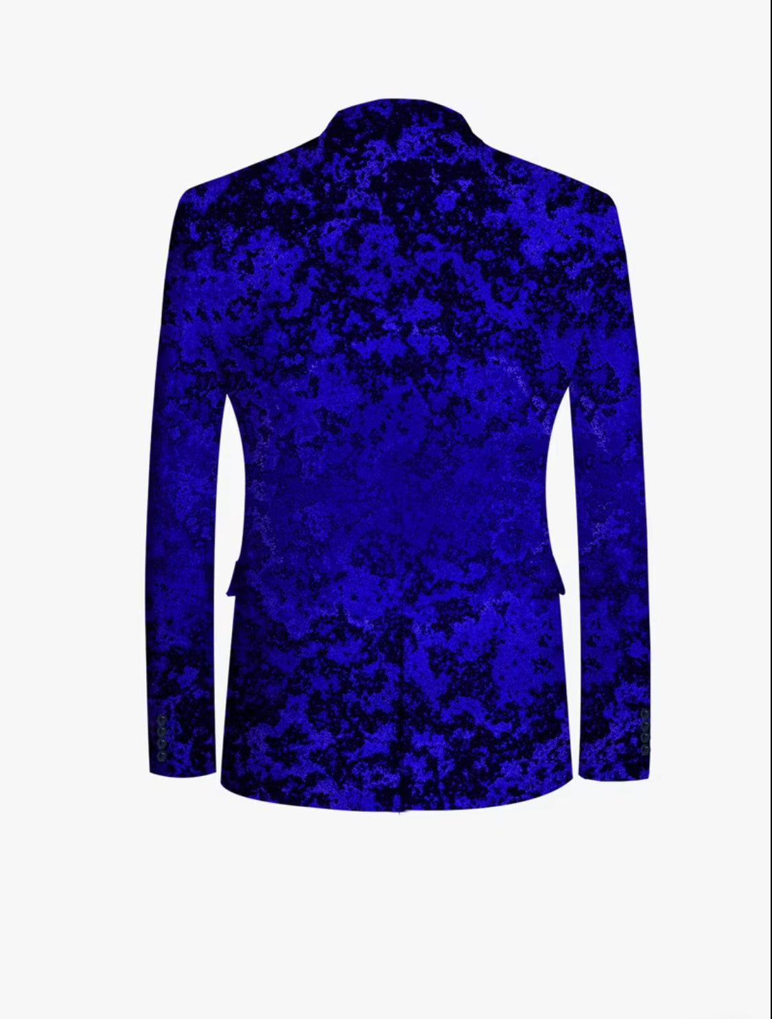 Men’s Royal Blue Velvet Textured Suit Set – Luxury Blazer & Slim-Fit Pants