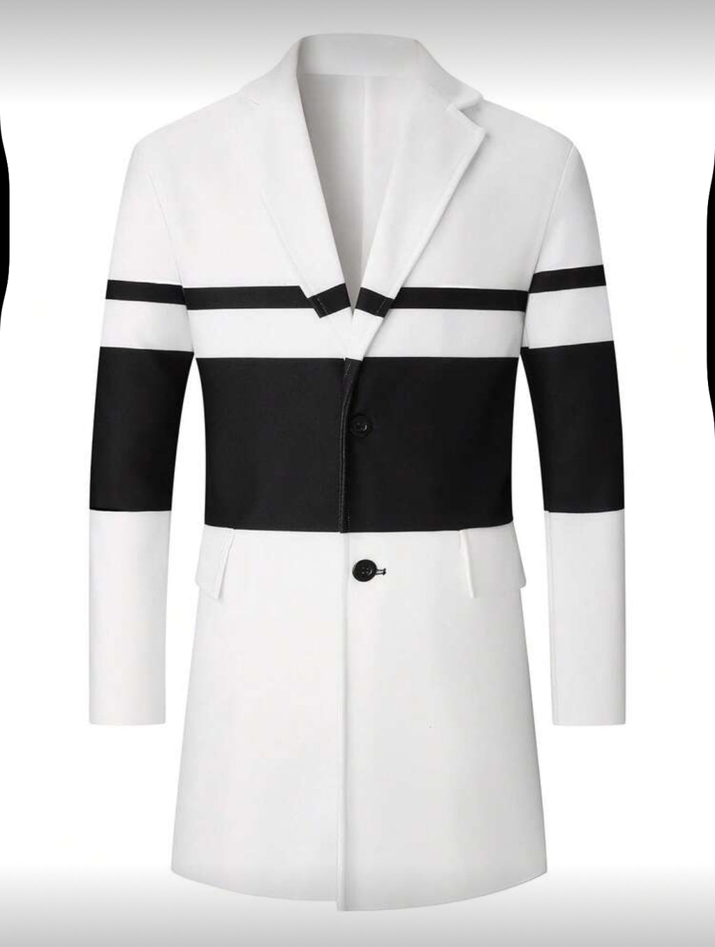 Men’s Modern Contrast Long Coat
