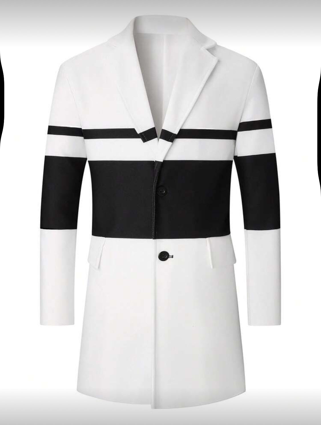 Men’s Modern Contrast Long Coat