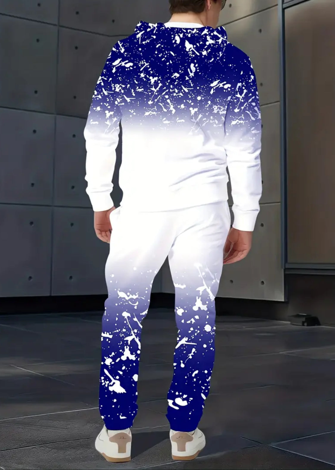 Men’s King Gradient Splatter Hoodie & Jogger Set