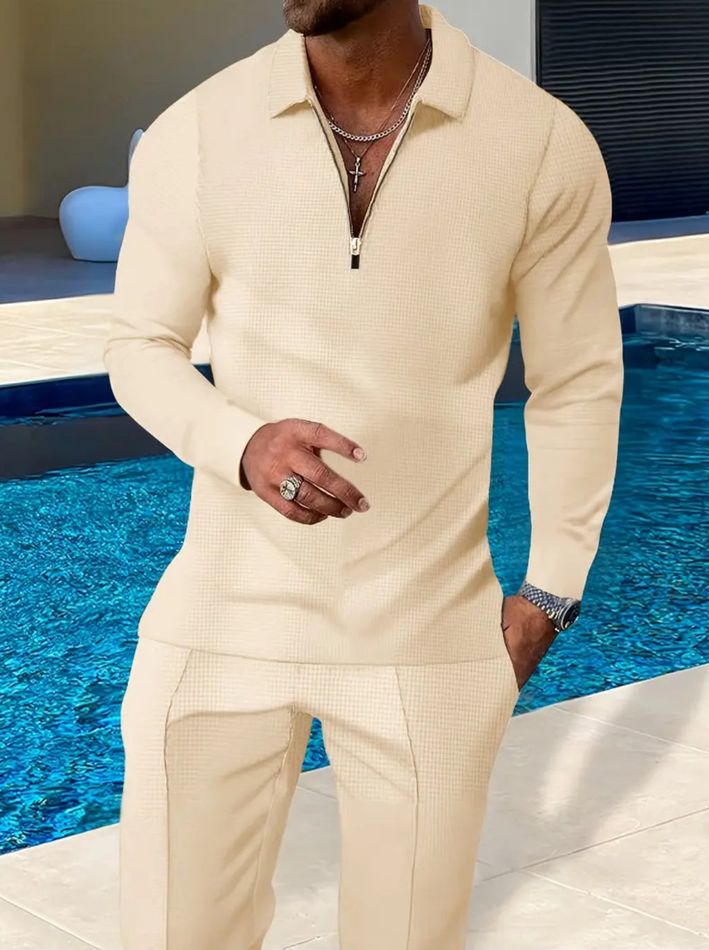 Men’s Premium 2-Piece Quarter-Zip Casual Set