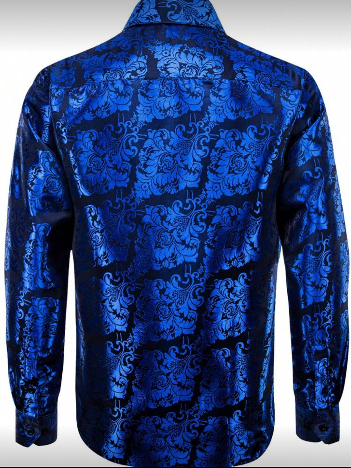 Men’s Royal Blue Baroque Long-Sleeve Dress Shirt