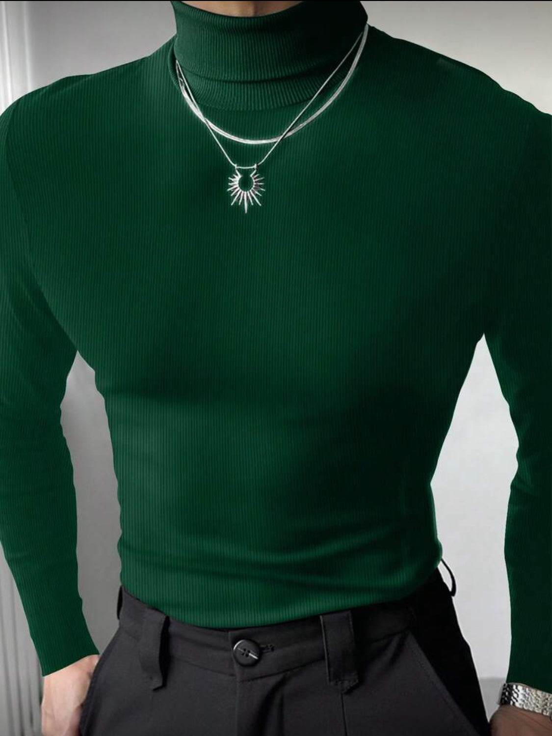 Men’s Slim Fit Ribbed Turtleneck Sweater