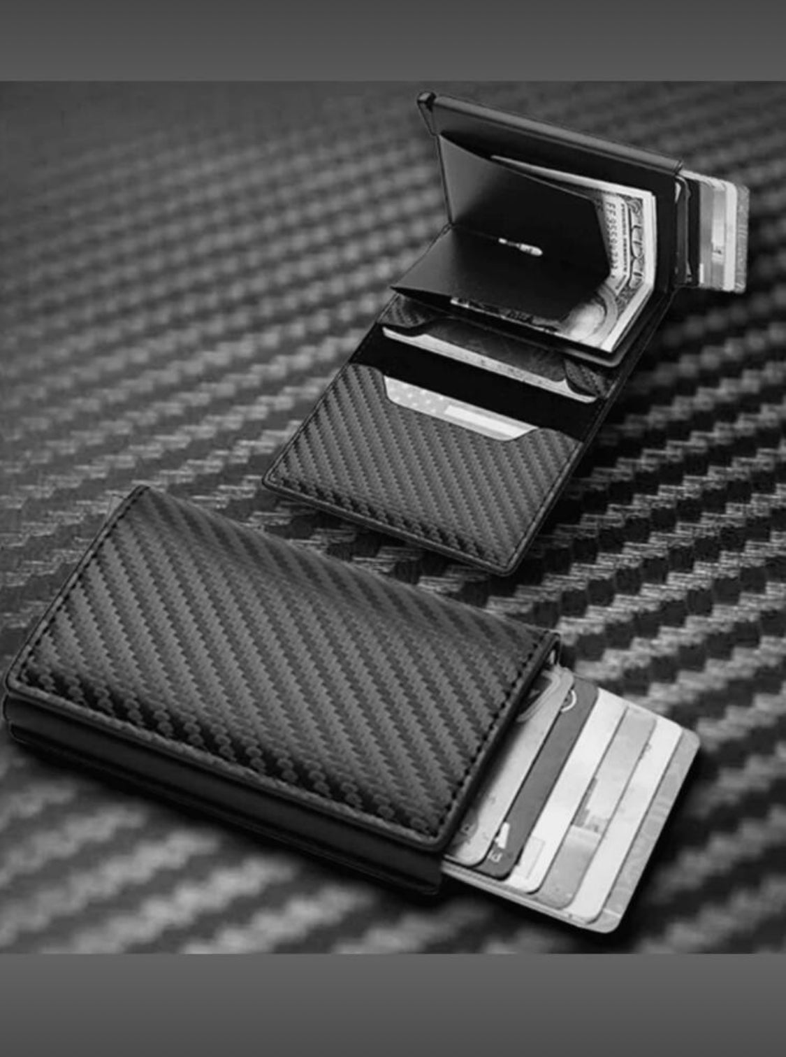 Carbon Fiber RFID-Blocking Slim Wallet