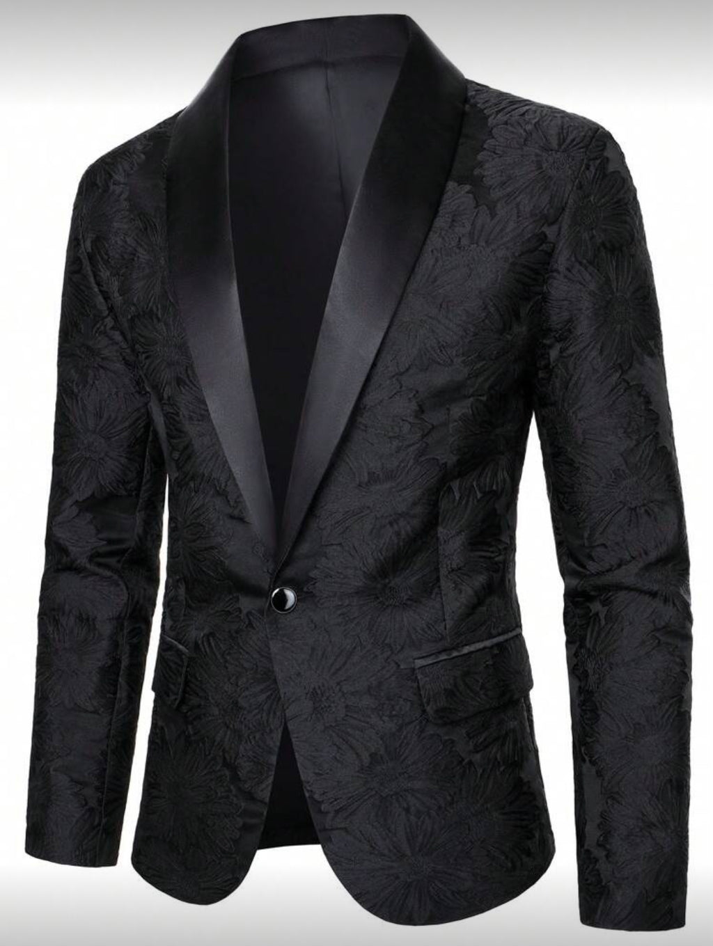 ELi’S Collection – Men’s Luxury Blue Floral Tuxedo Blazer