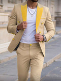 Beige & Yellow Accent Modern Suit