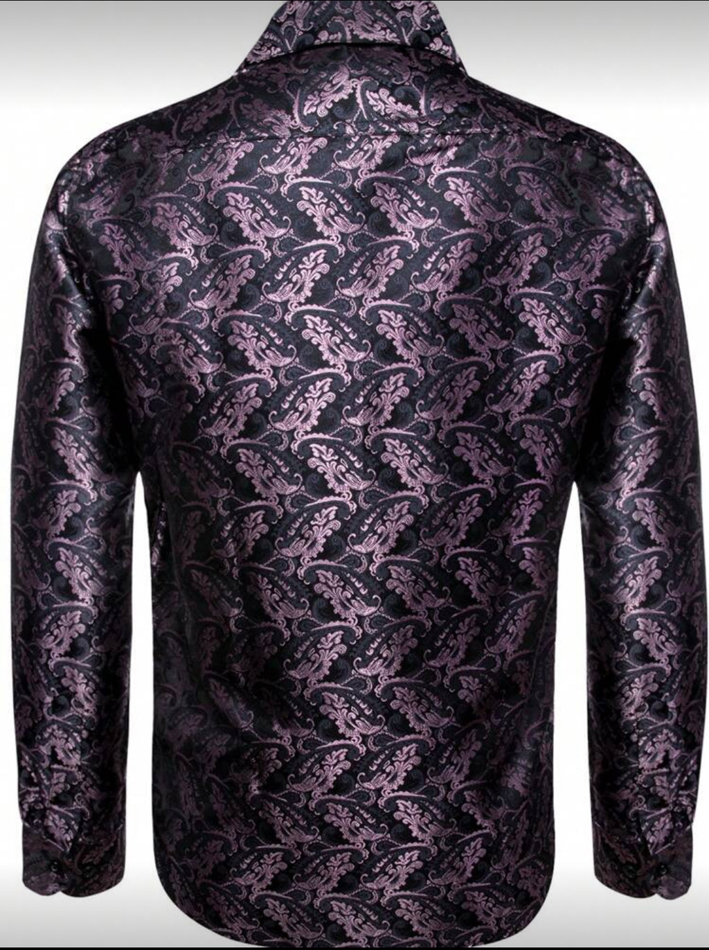 Men’s Premium Black Paisley Pattern Dress Shirt