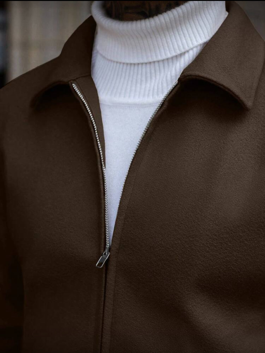 Men’s Minimalist Zip-Up Wool Jacket