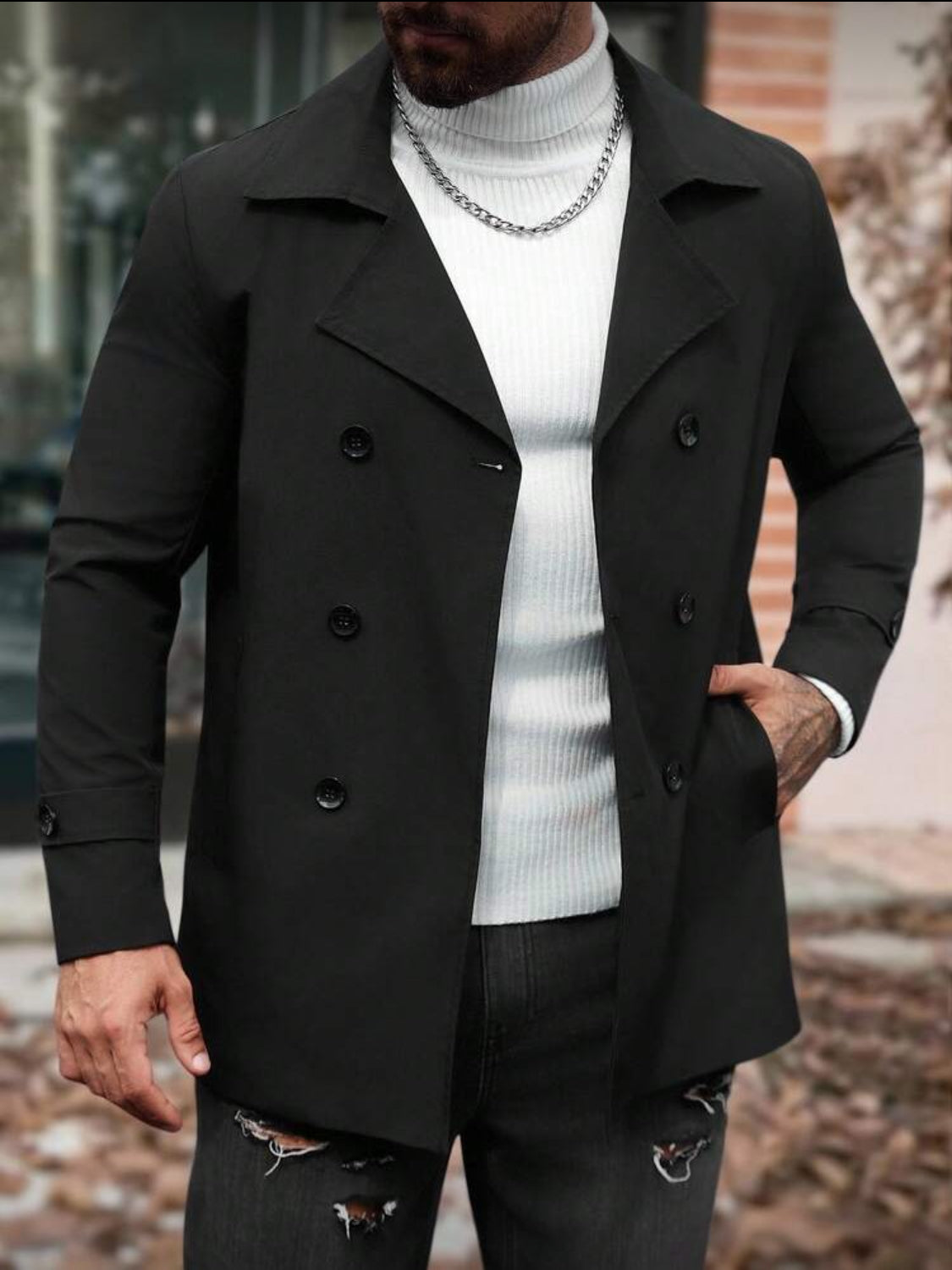 Men’s Classic Double-Breasted Peacoat