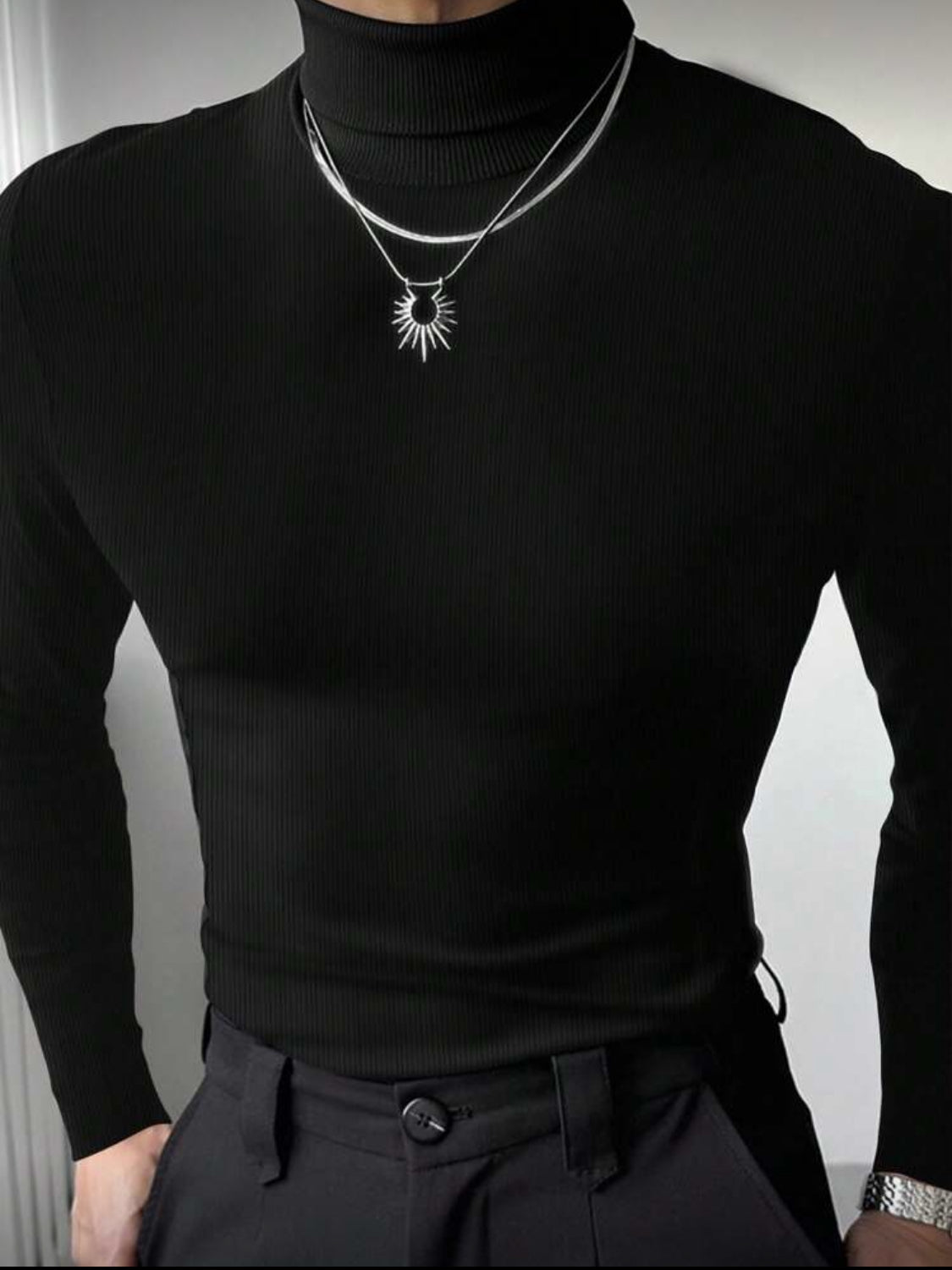 Men’s Slim Fit Ribbed Turtleneck Sweater