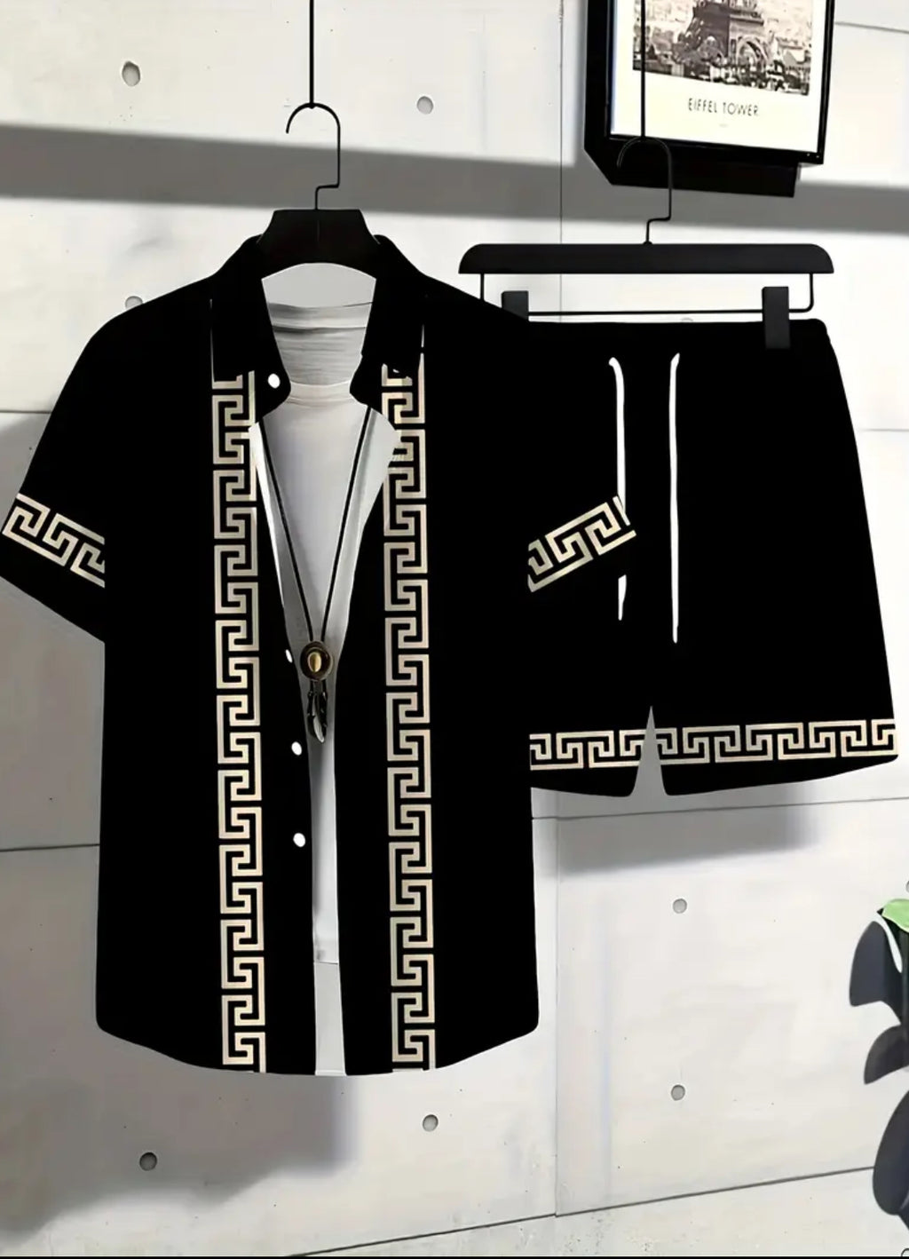 Men’s Luxury Greek Key 2-Piece Summer Set