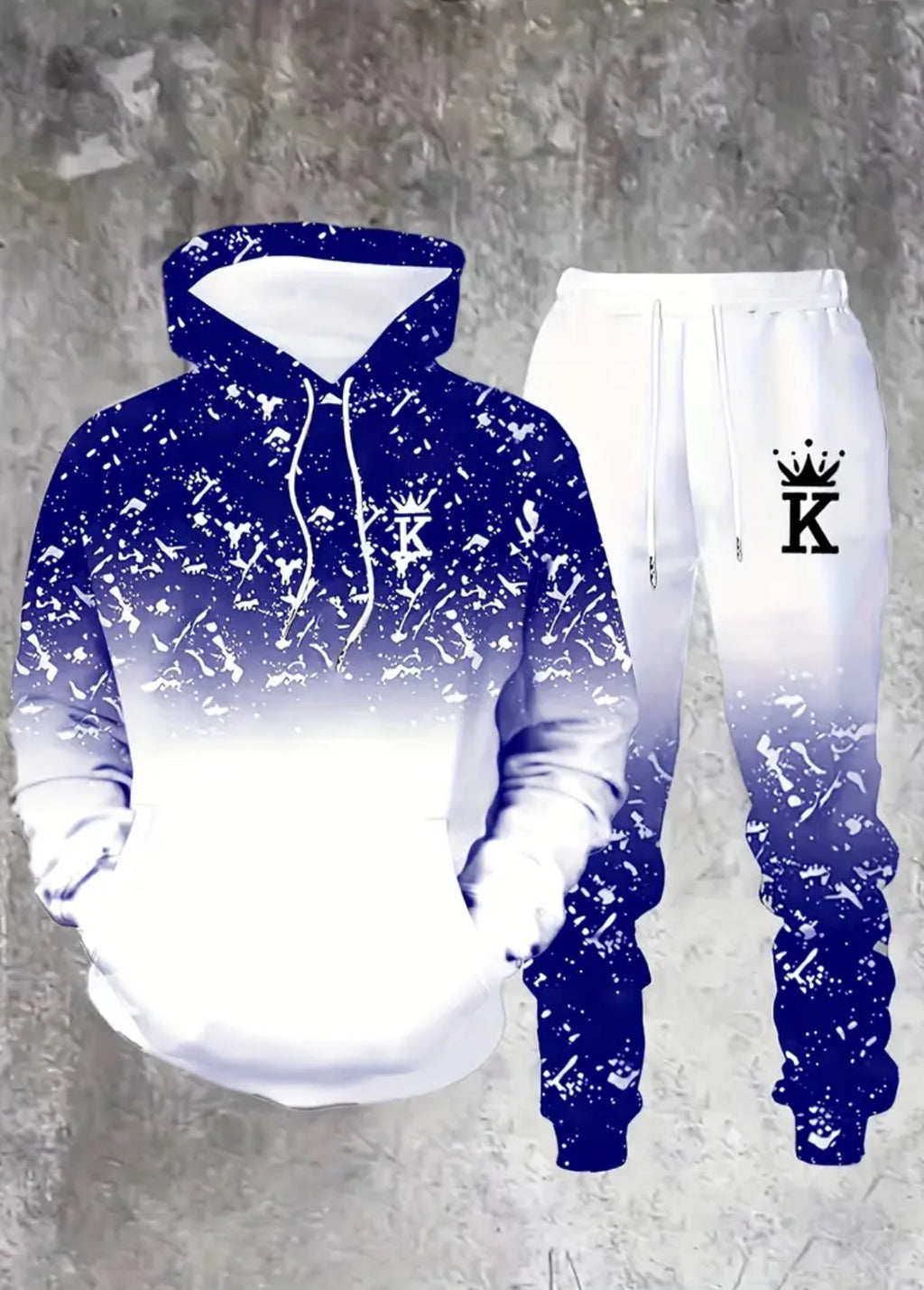 Men’s King Gradient Splatter Hoodie & Jogger Set
