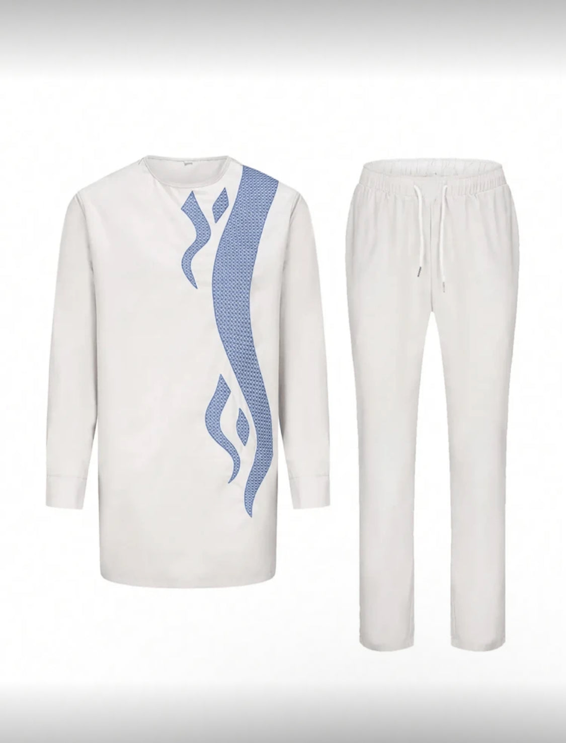 White & Blue Modern African-Inspired Outfit