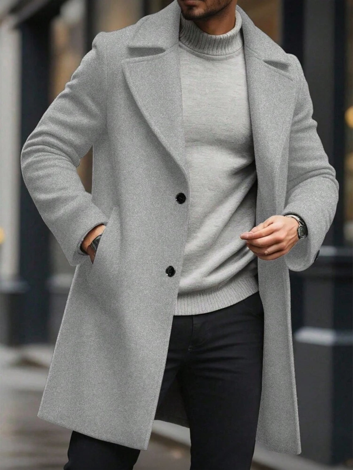 Men’s Premium Wool Blend Overcoat