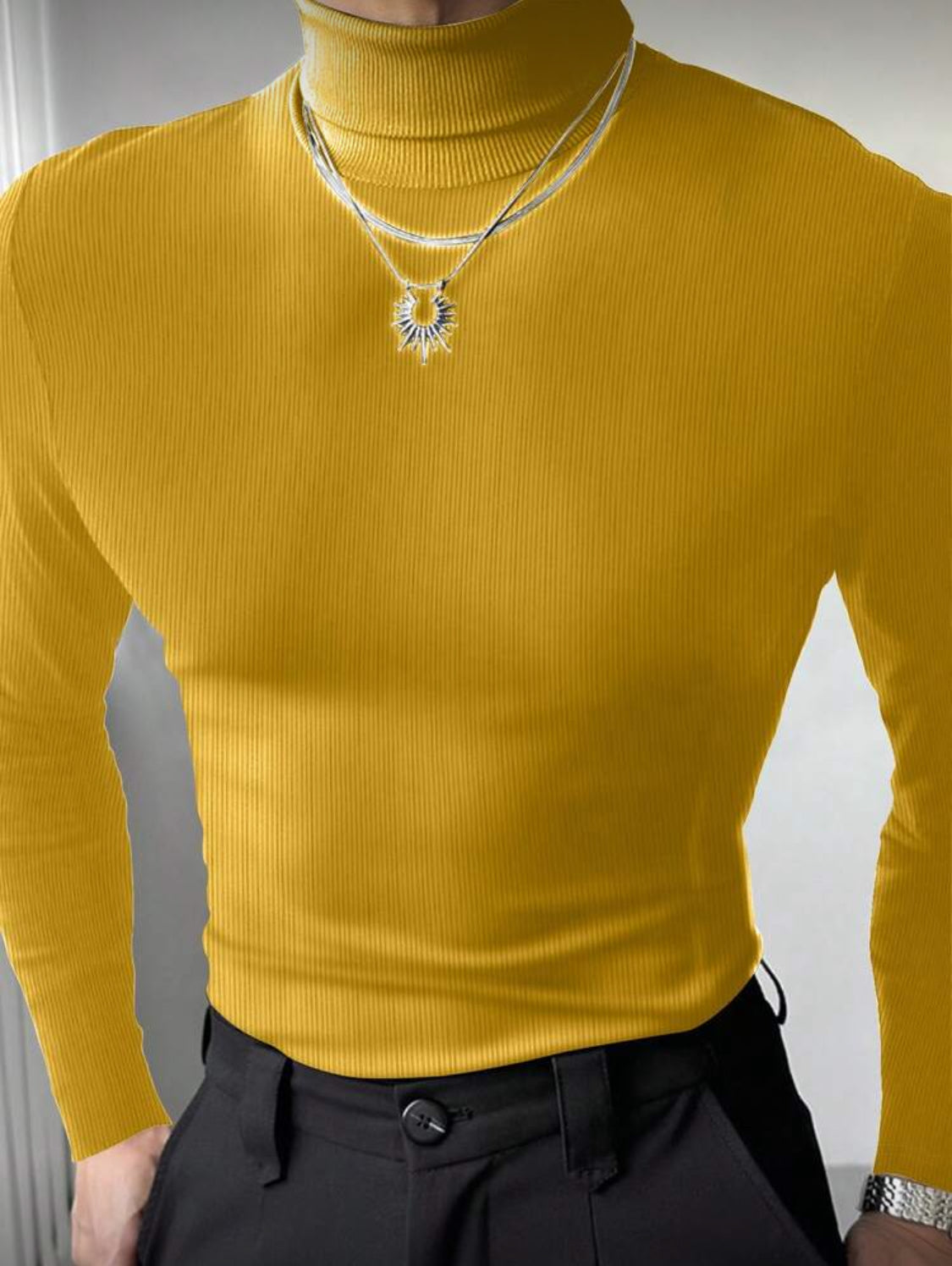 Men’s Slim Fit Ribbed Turtleneck Sweater