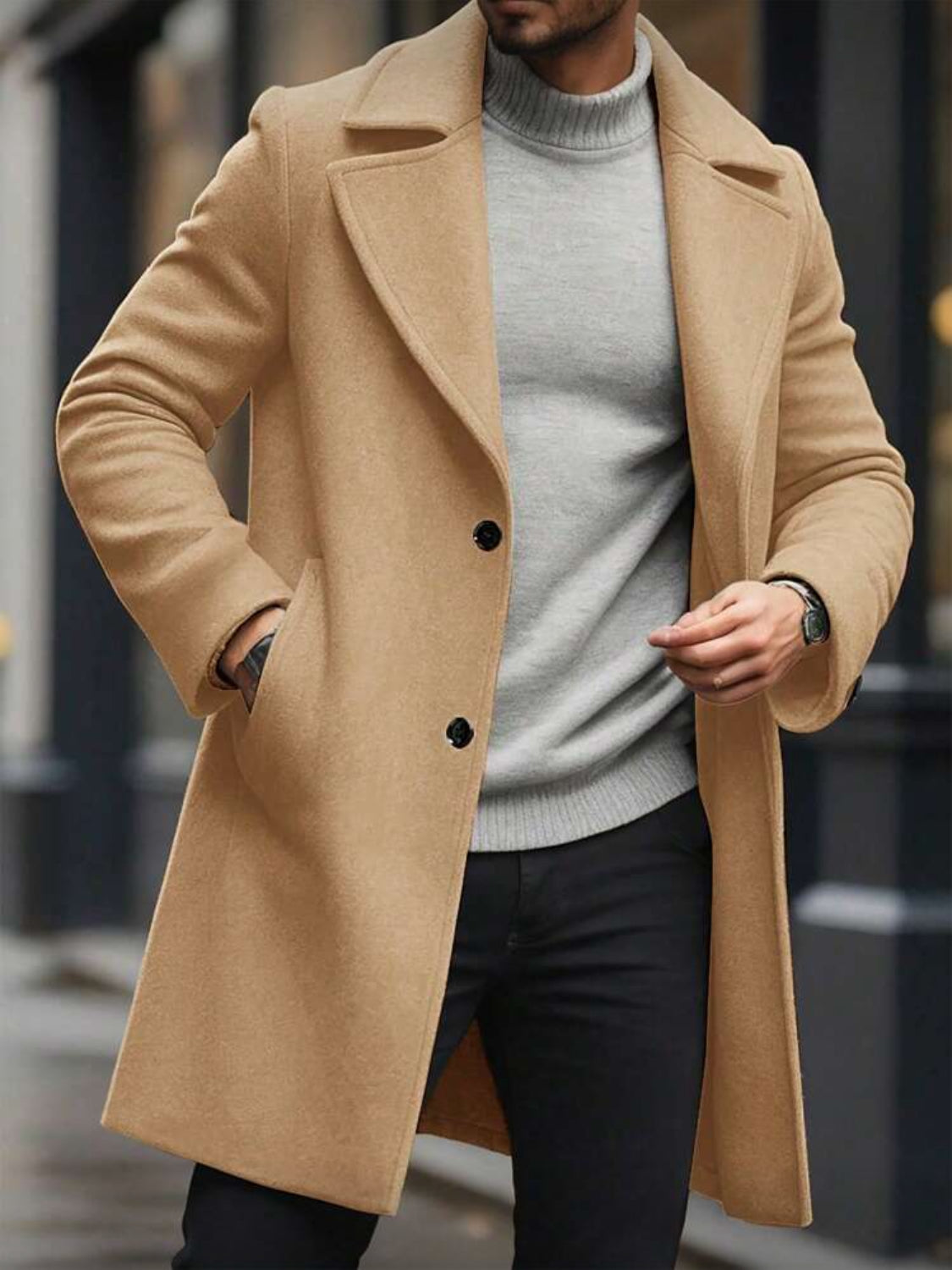 Men’s Premium Wool Blend Overcoat