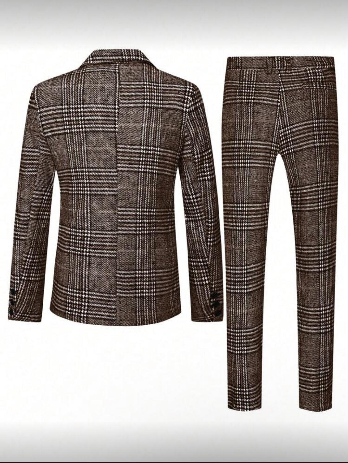 Luxury Plaid Double-Breasted Suit