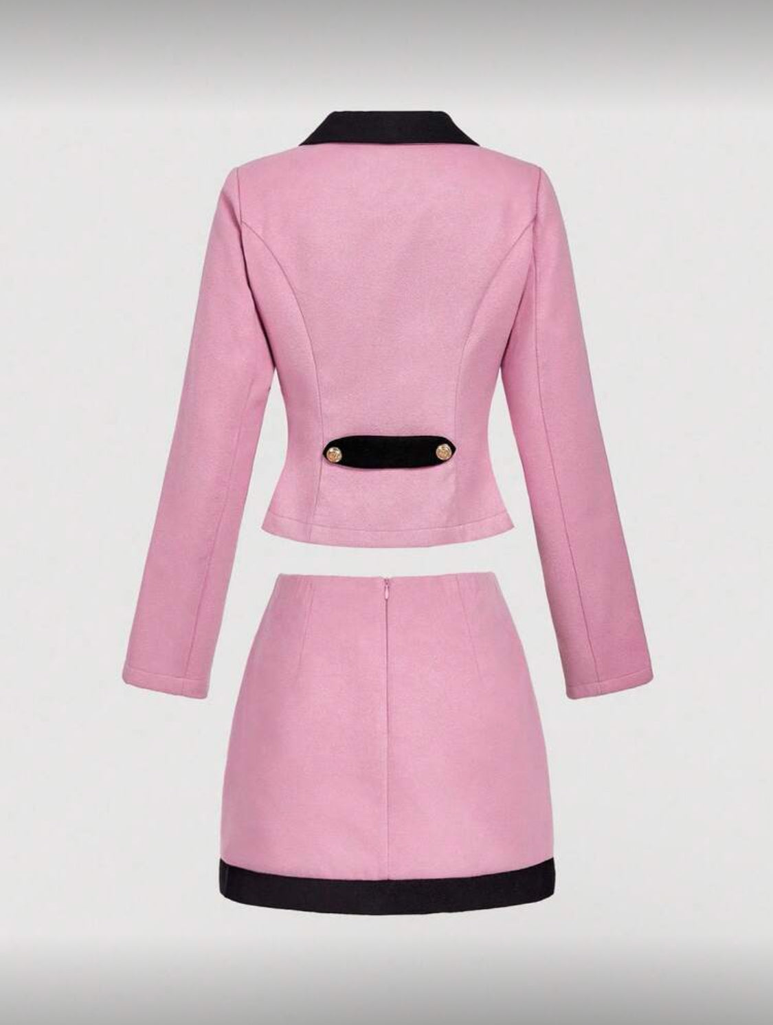Elegant Pink Two-Piece Skirt Suit for Women