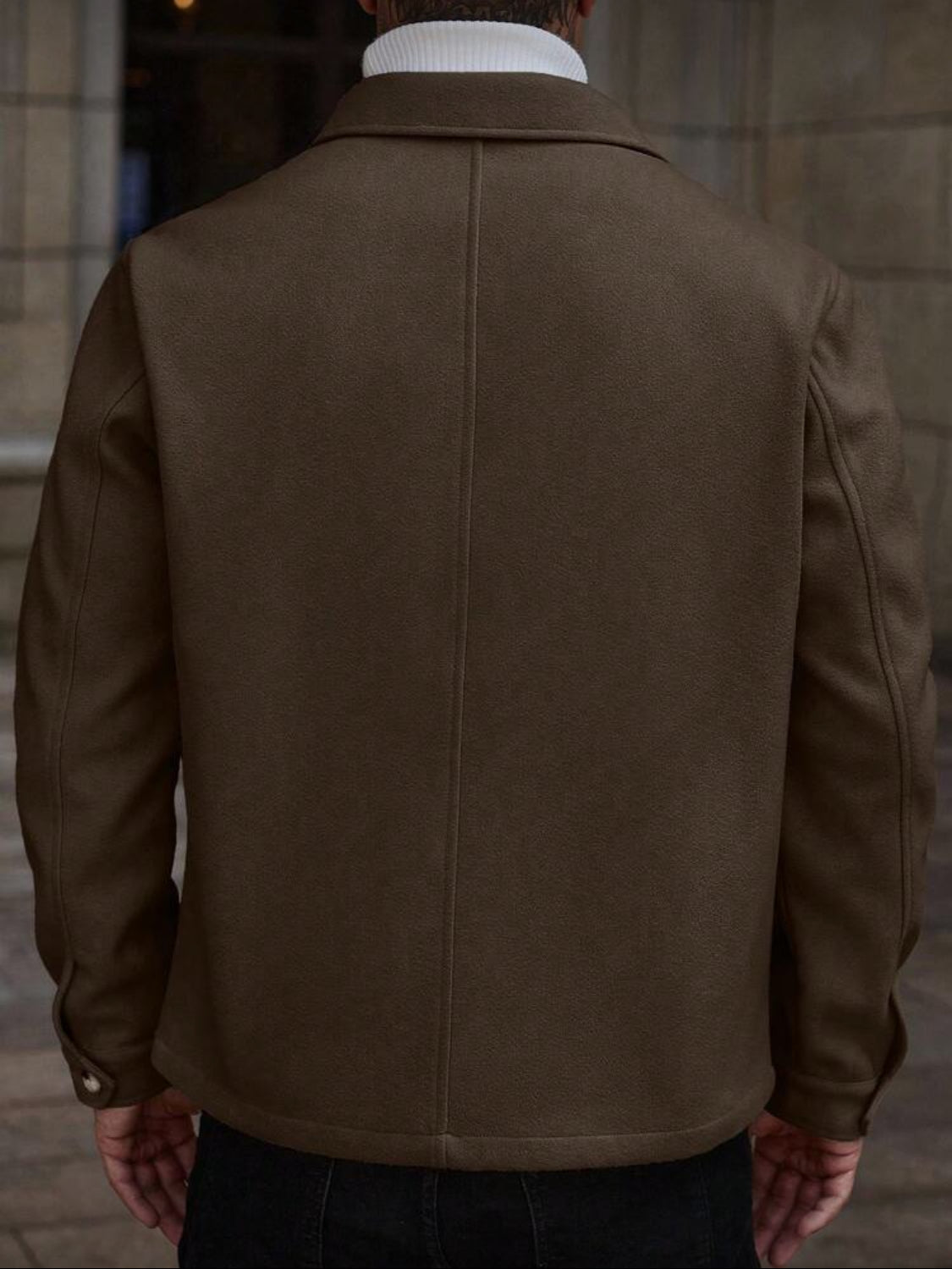 Men’s Minimalist Zip-Up Wool Jacket