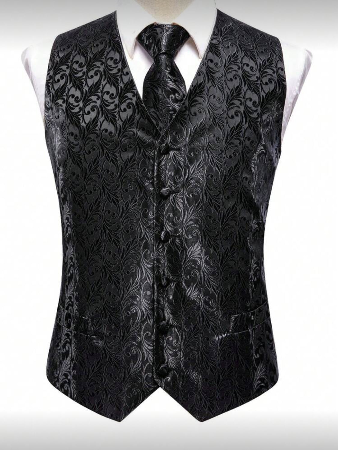 Luxury Paisley Men’s Waistcoat & Tie Set