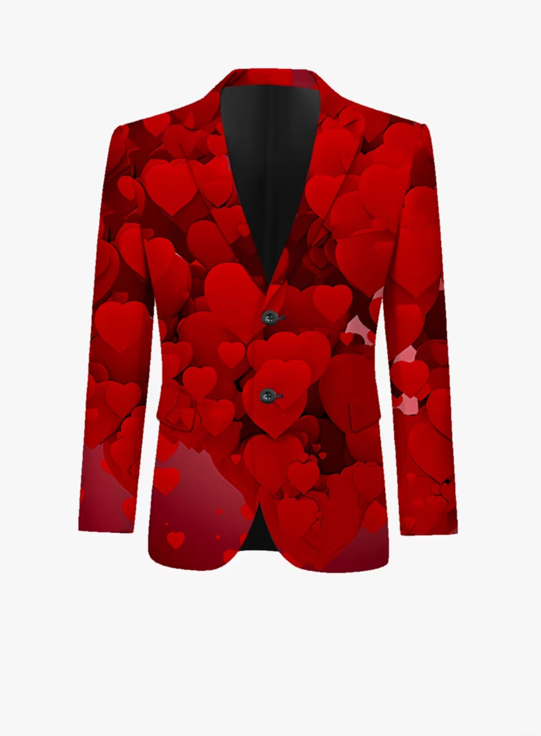 Men’s Red Heart Print Suit Set – Bold Valentine Statement Outfit