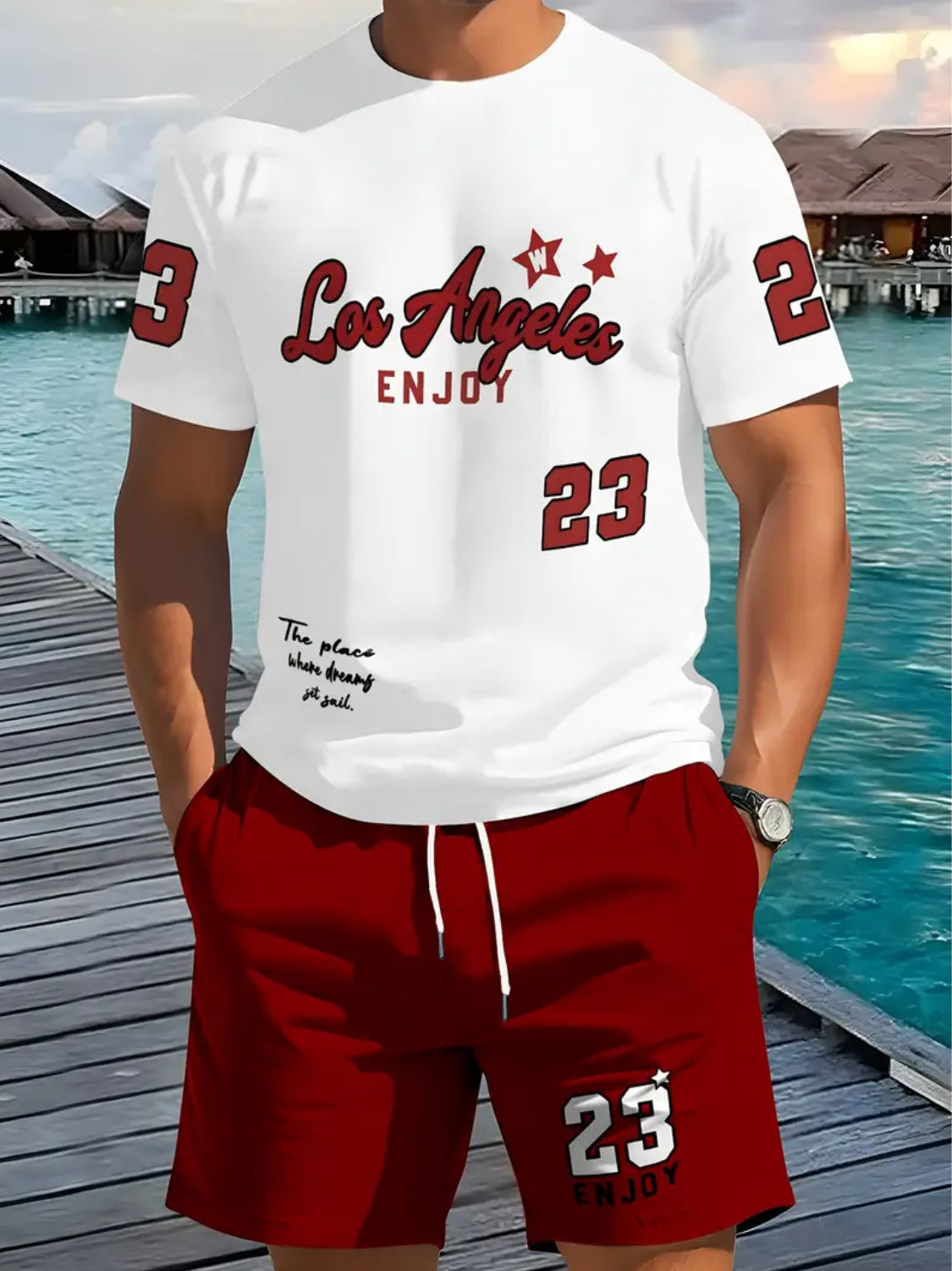 Los Angeles “23 Enjoy” Summer Two-Piece Set