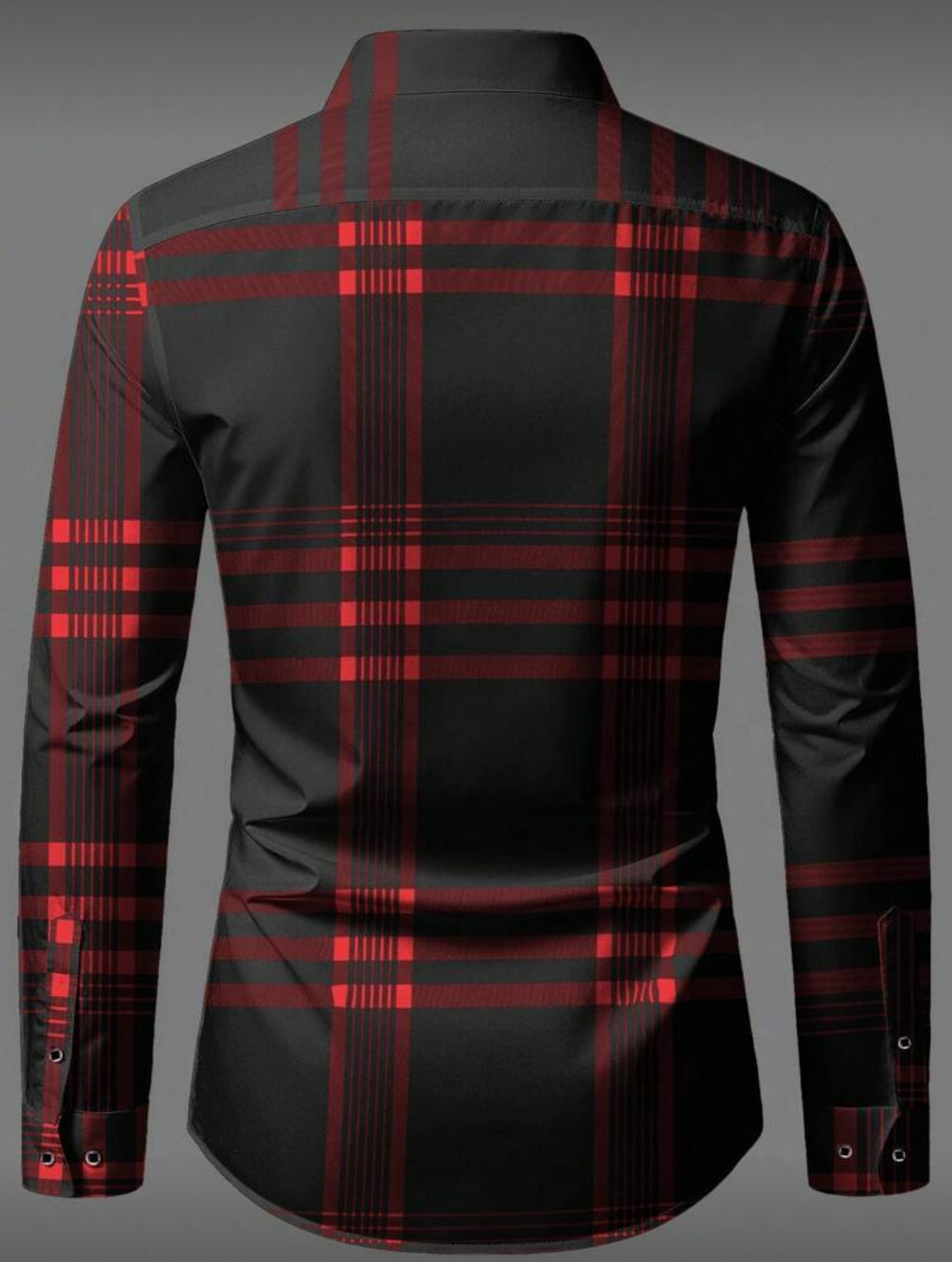 Men’s Modern Plaid Slim-Fit Button-Up Shirt