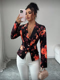 Elegant Floral Tailored Blazer for Women