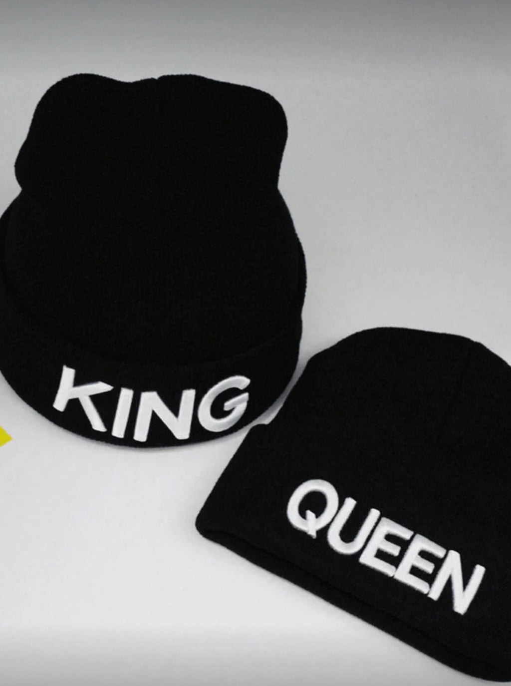 King & Queen Couple Beanie Set