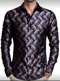 Men’s Premium Black Paisley Pattern Dress Shirt