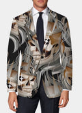 Abstract Skull Art Statement Blazer