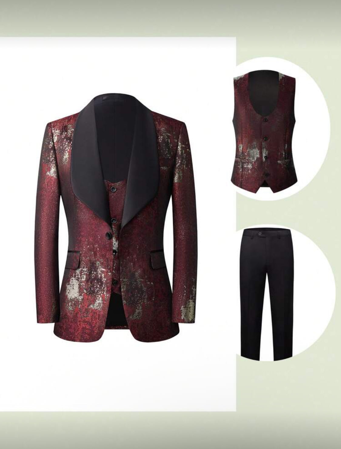 Emerald Royale Floral Tuxedo Set