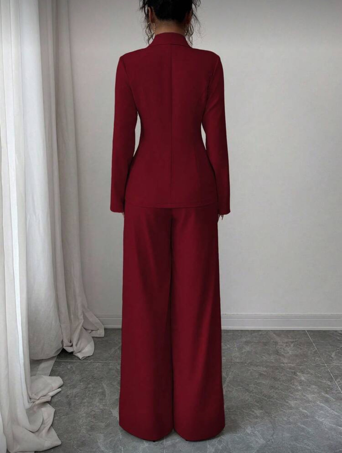 Elegant Tailored Wide-Leg Suit Set for Women