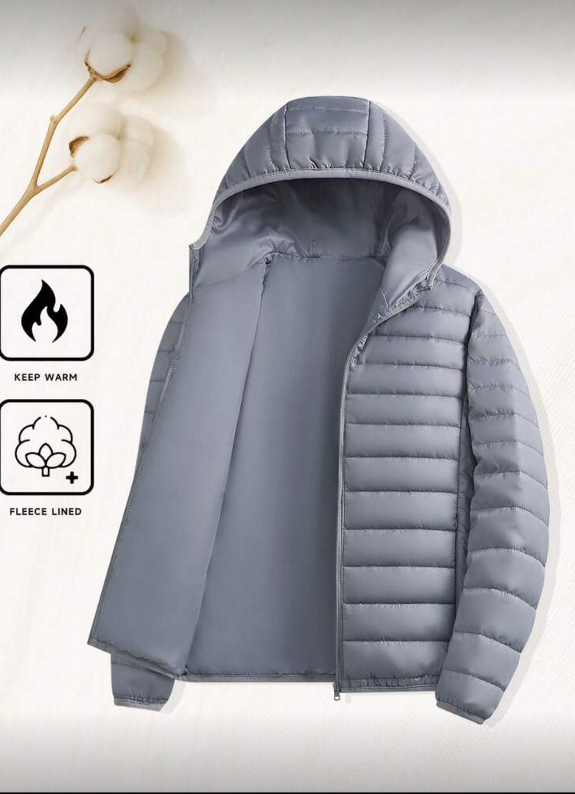 Men’s Ultra-Light Fleece-Lined Puffer Jacket