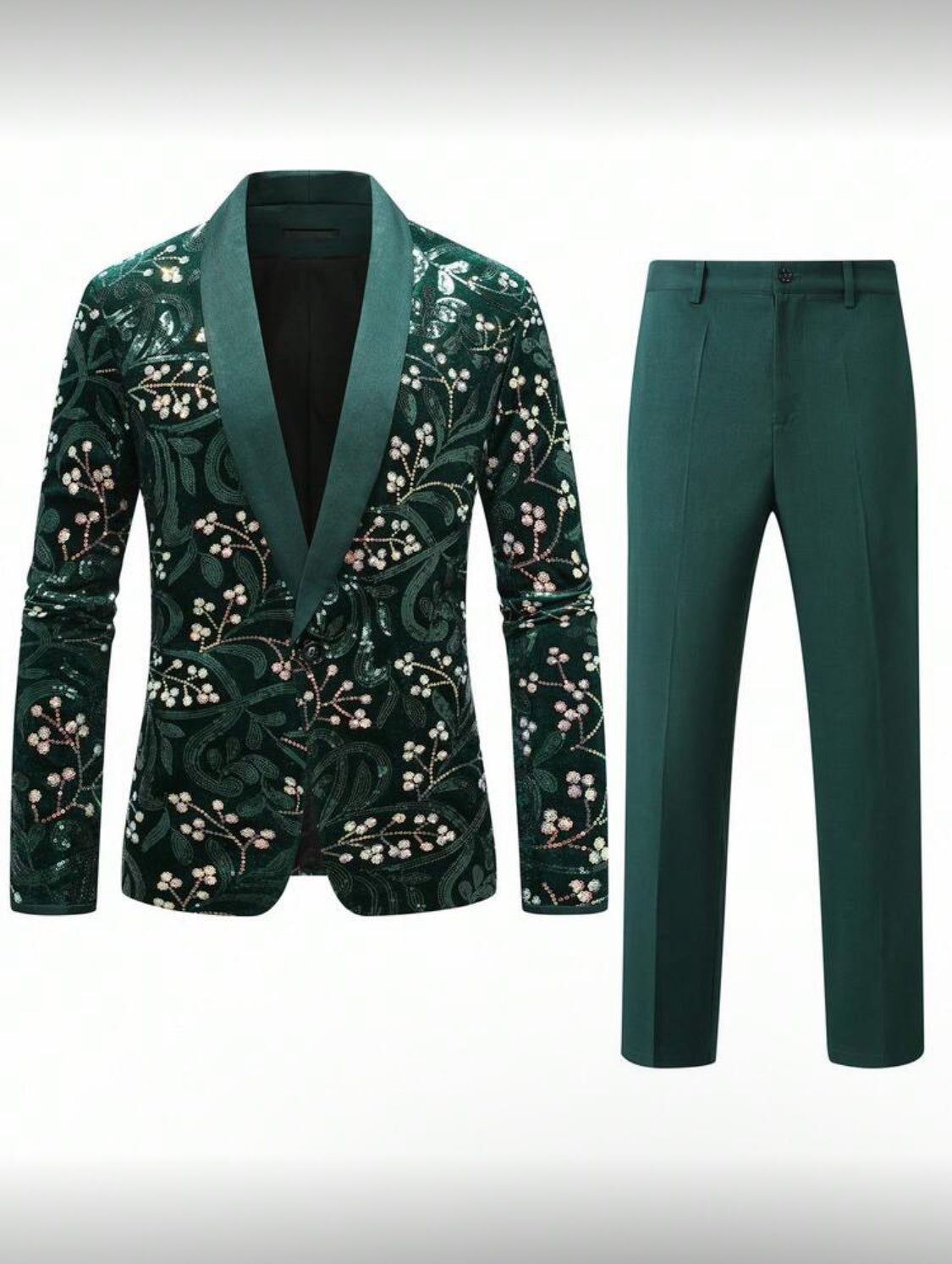 Emerald Bloom Luxury Tuxedo Set