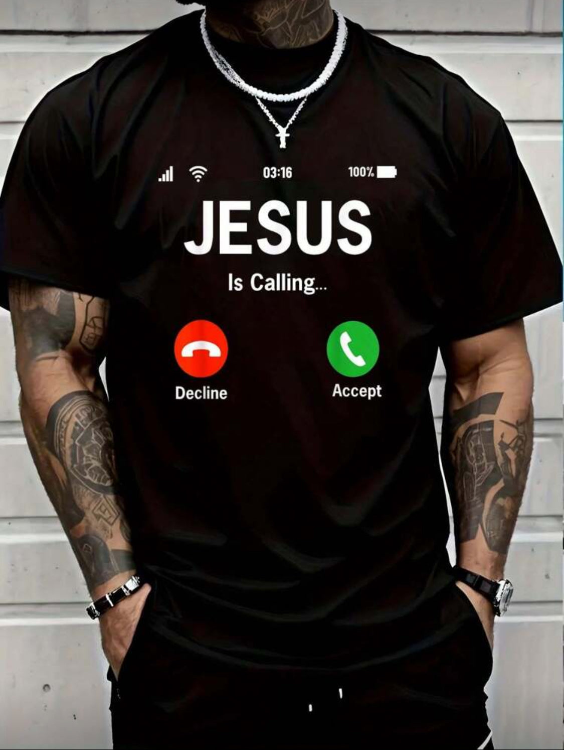 Jesus Is Calling” Inspirational Graphic T-Shirt