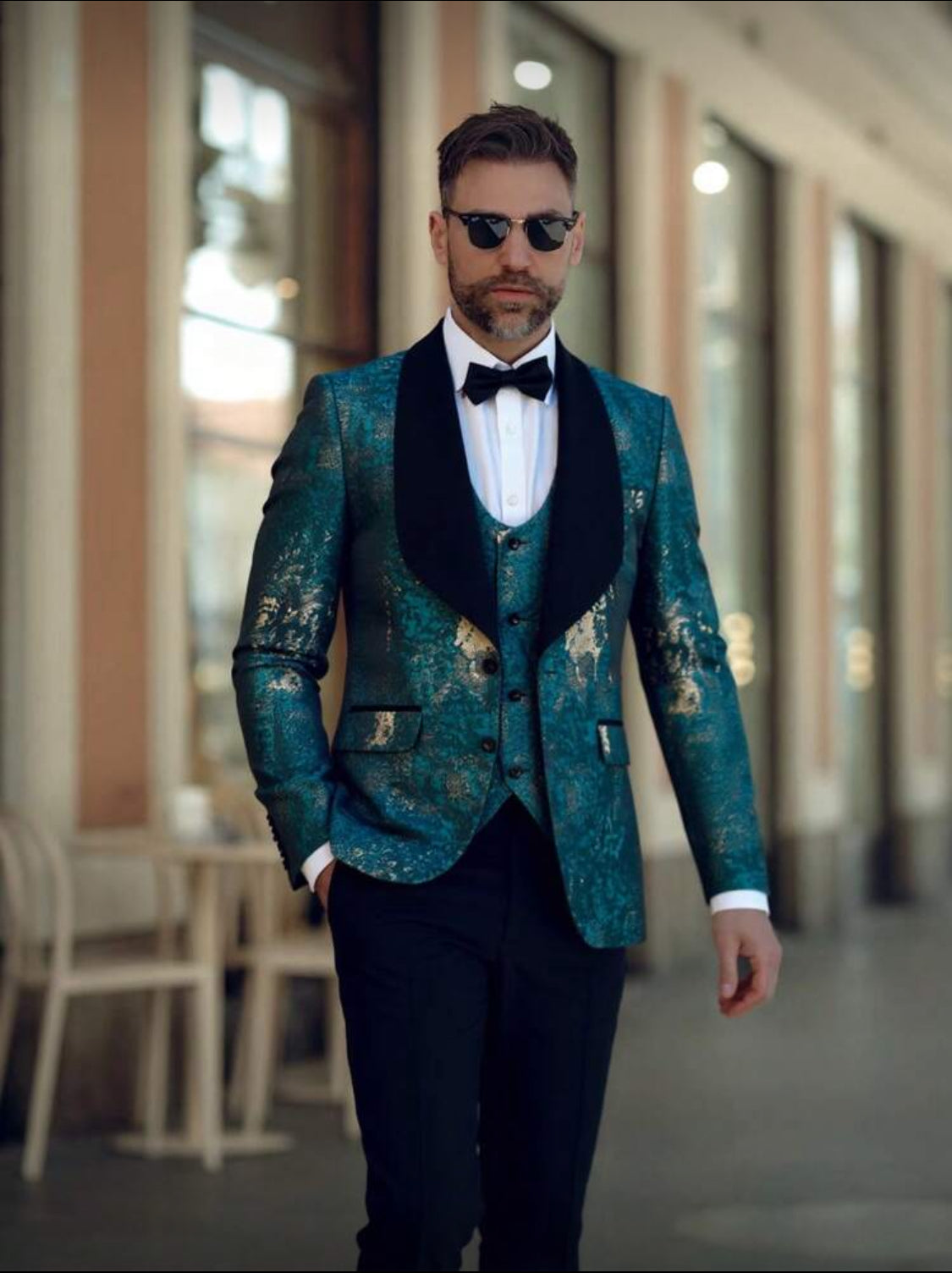 Emerald Royale Floral Tuxedo Set