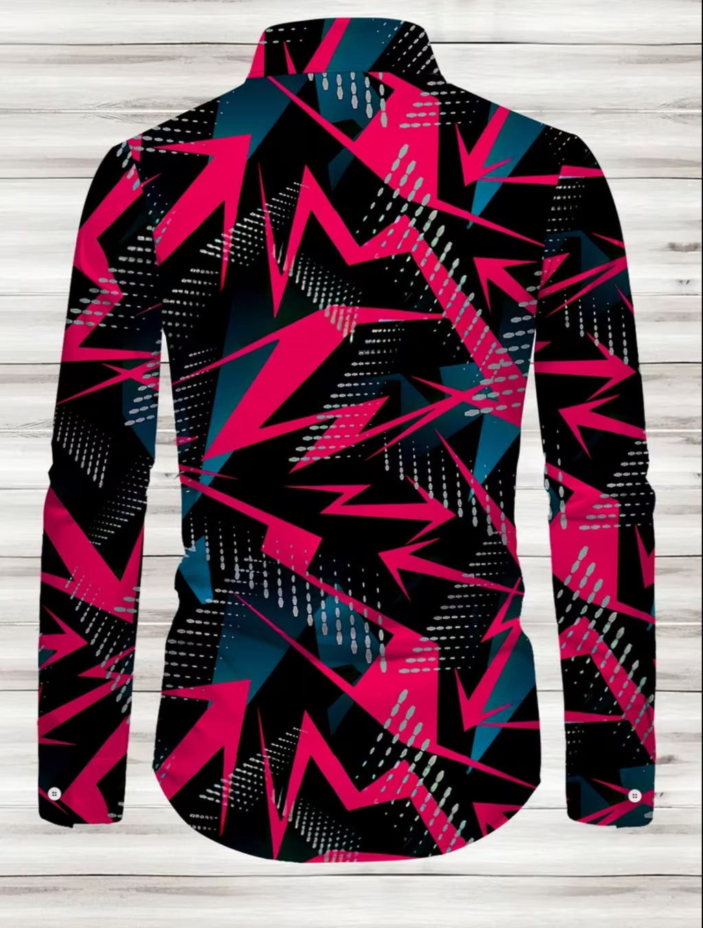 Men’s Neon Lightning Graphic Button-Down Shirt