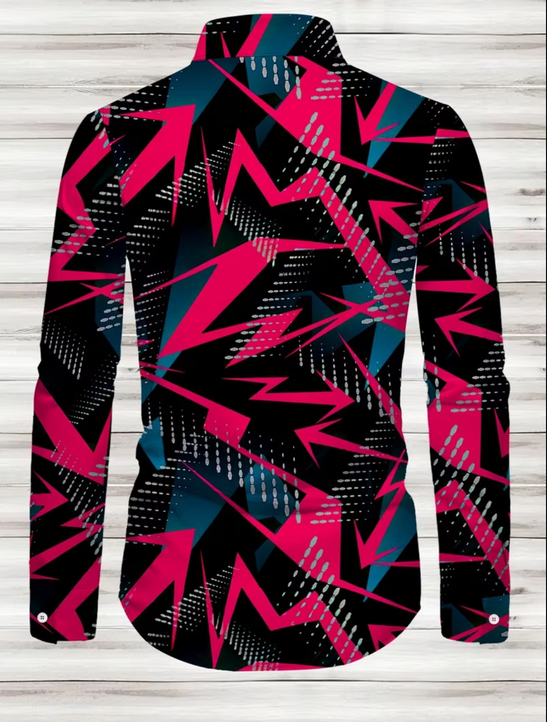 Men’s Neon Lightning Graphic Button-Down Shirt