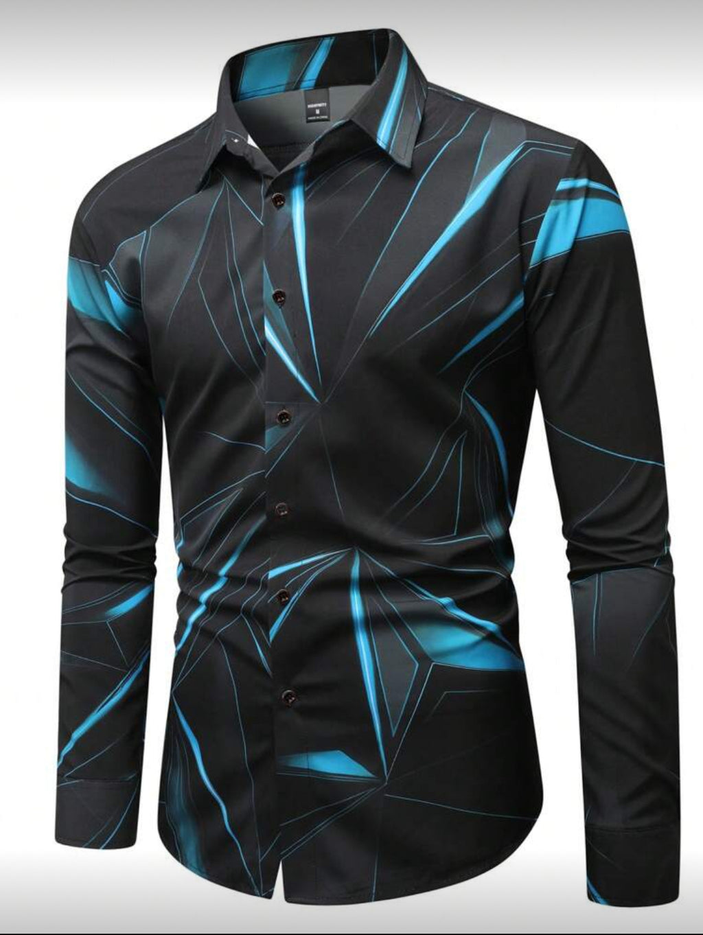 Men’s Slim Fit Geometric Pattern Dress Shirt